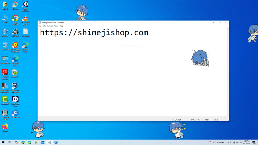 Kaito Shimeji on Desktop