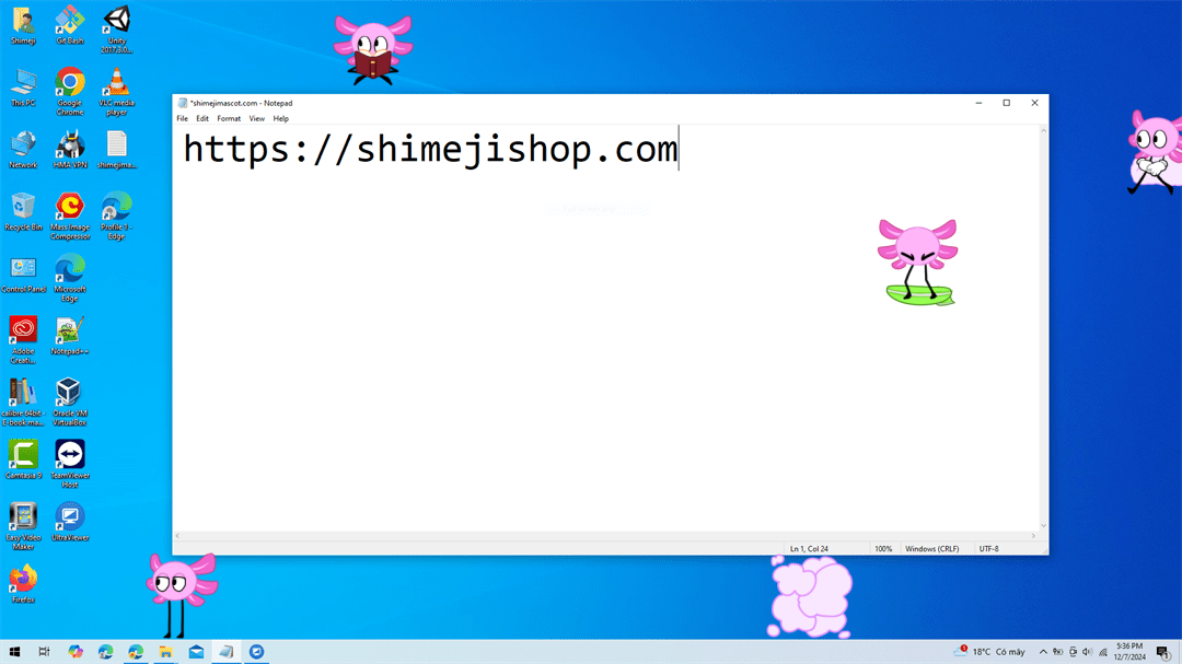 Kinito Shimeji on Desktop