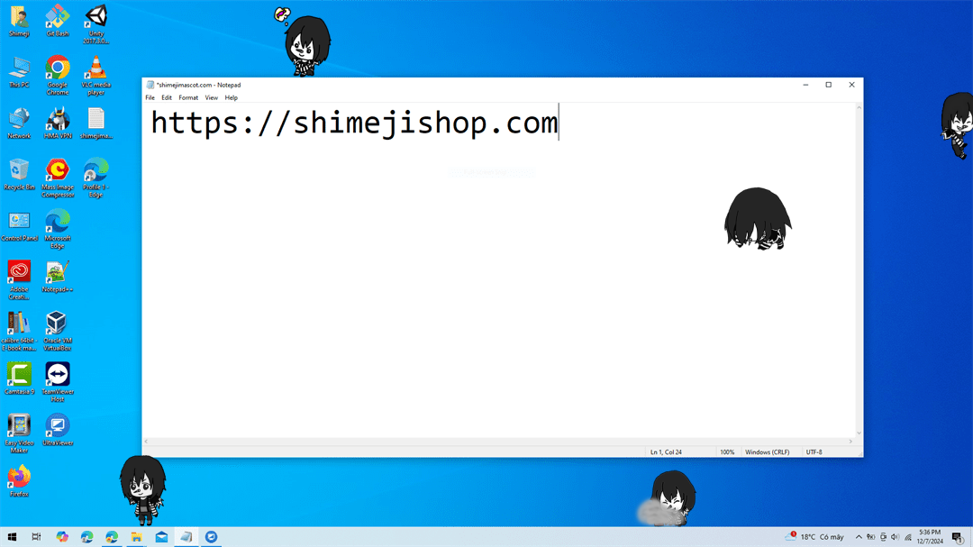 Laughing Jack Shimeji on Desktop
