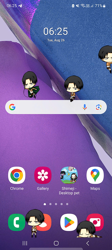 Levi Ackerman Shimeji on Mobile