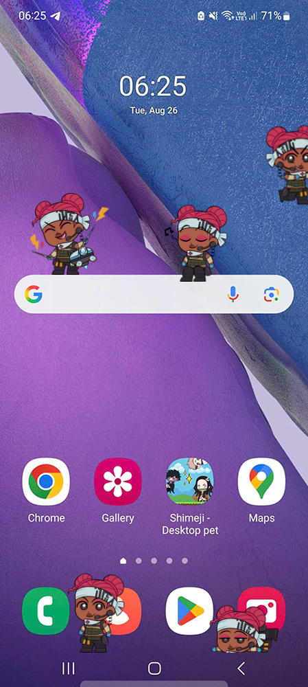 Lifeline Shimeji on Mobile