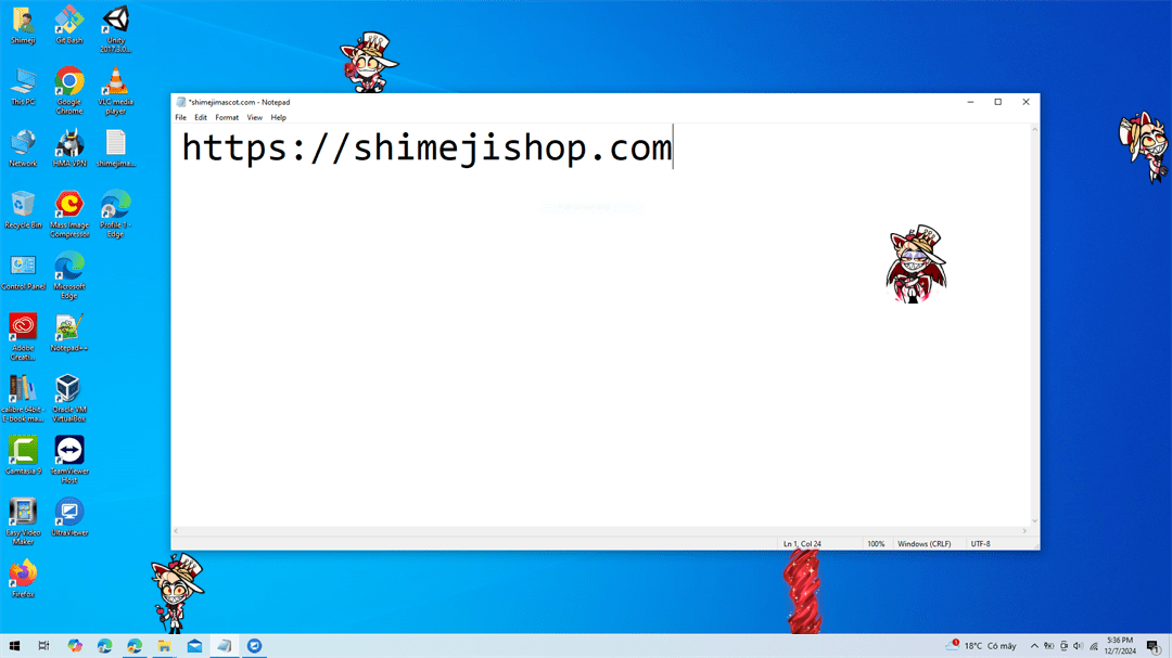Lucifer Shimeji on Desktop