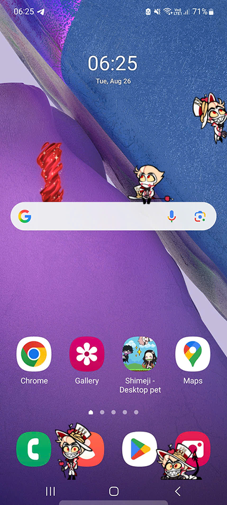 Lucifer Shimeji on Mobile