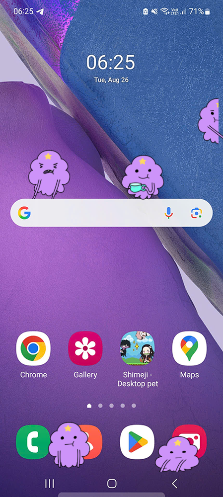 Lumpy Space Princess Shimeji on Mobile