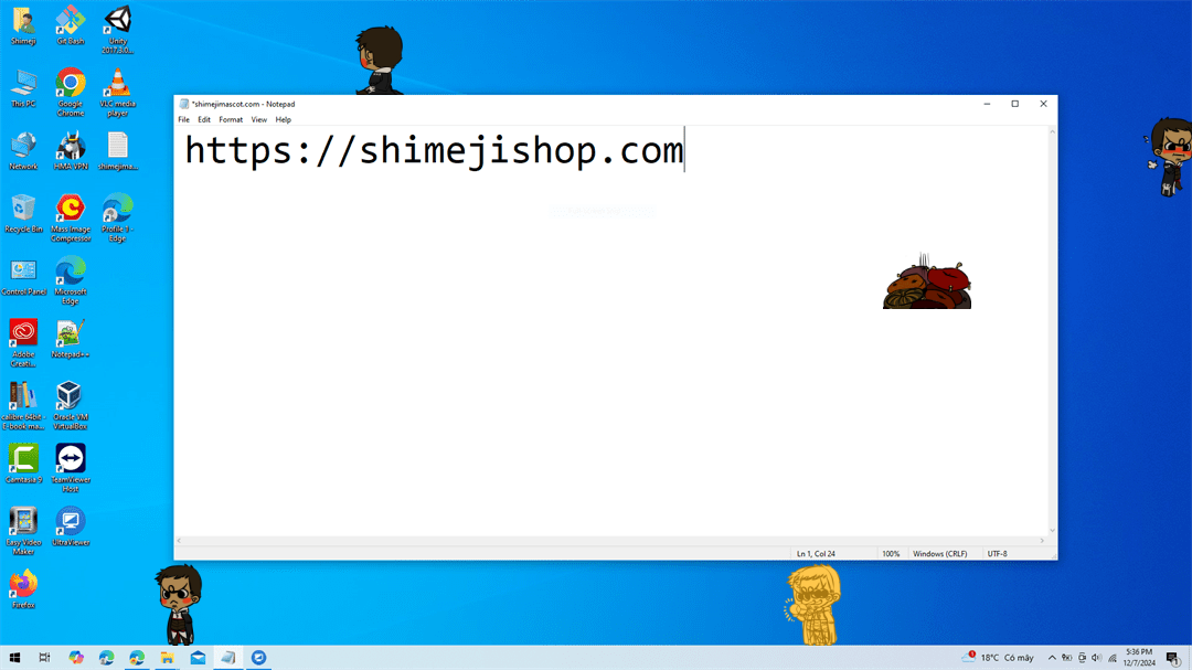 Malik Shimeji on Desktop