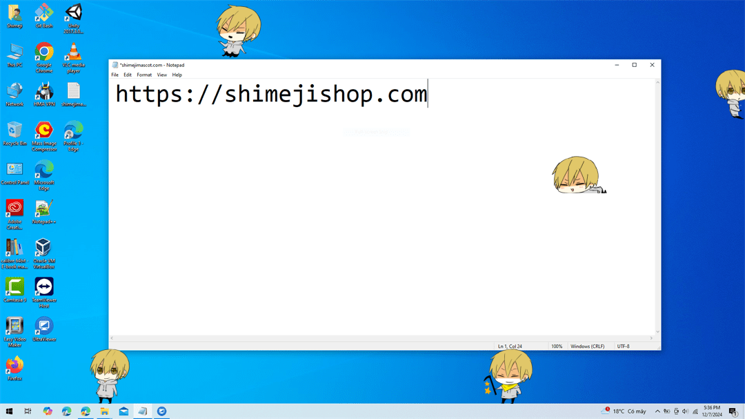 Masaomi Kida Shimeji on Desktop