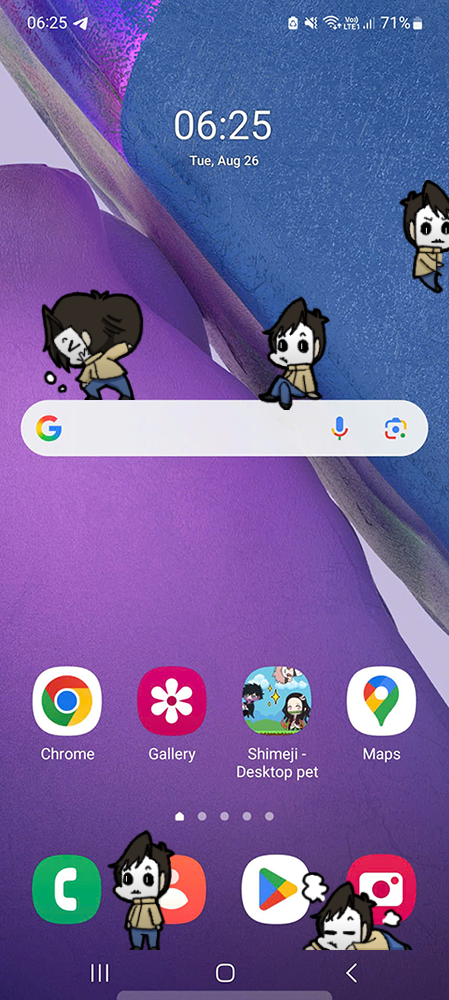 Masky Shimeji on Mobile