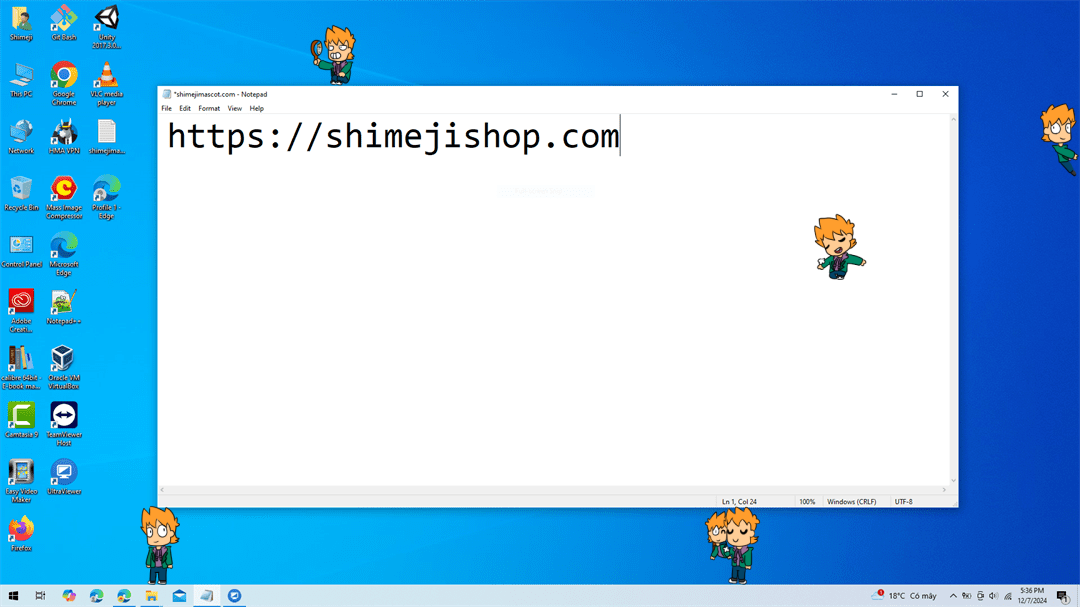 Matt Shimeji on Desktop