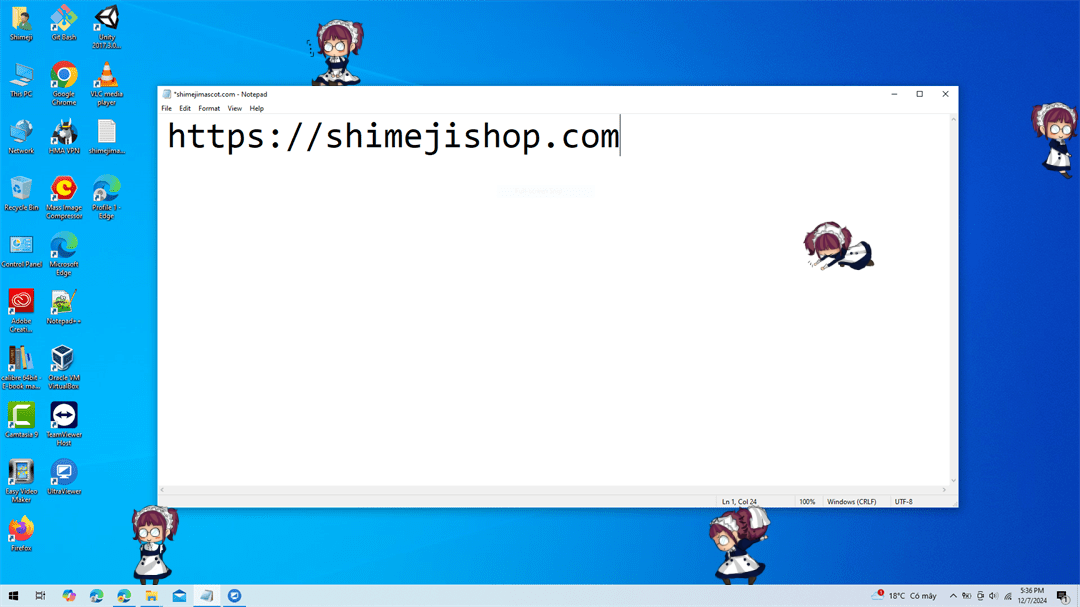 Maylene Shimeji on Desktop