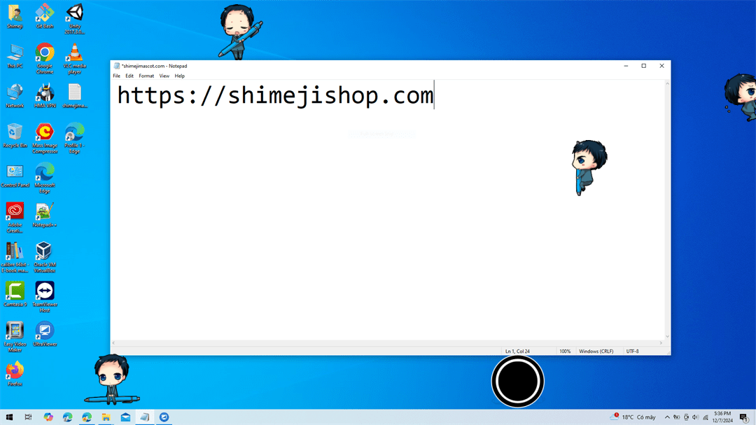 Mikado Ryuugamine Shimeji on Desktop