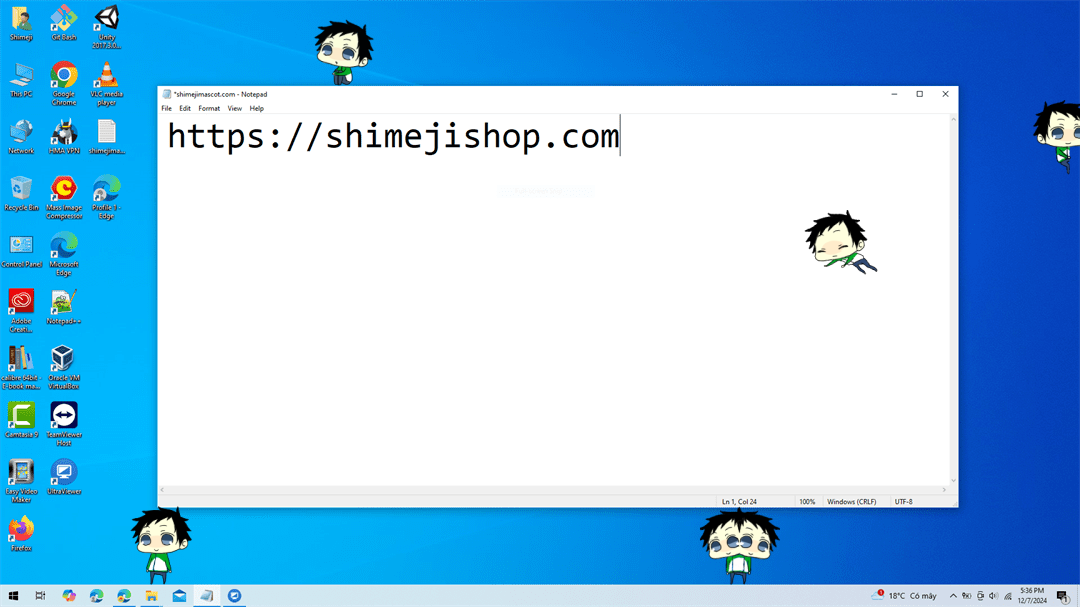 Mikado Ryuugamine Shimeji on Desktop