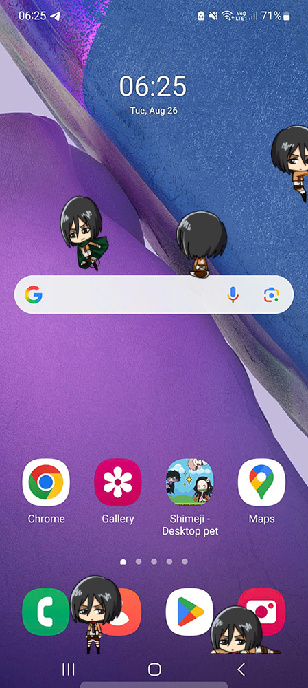 Mikasa Ackerman Shimeji on Mobile