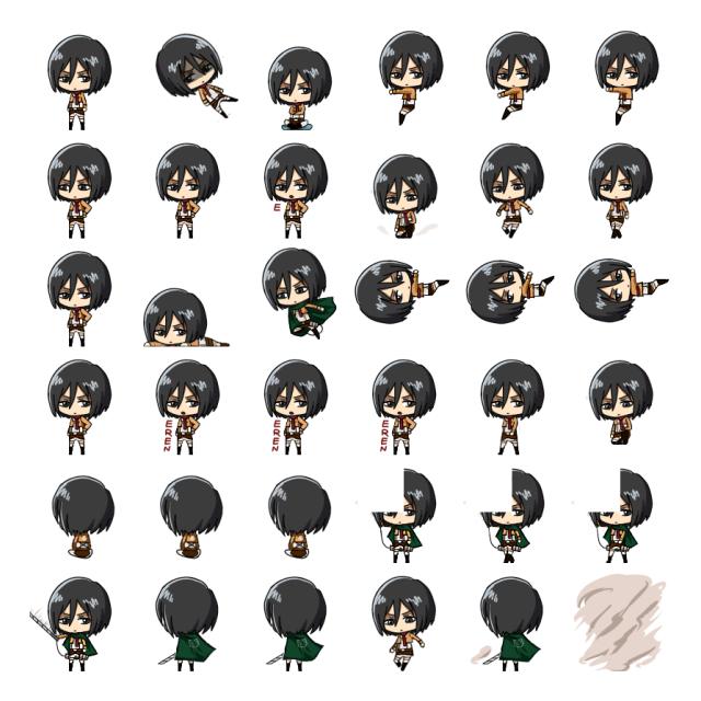 Mikasa Ackerman Shimeji Sprite Preview