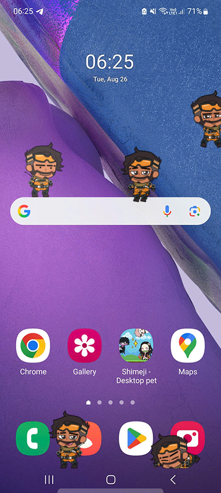 Mirage Shimeji on Mobile