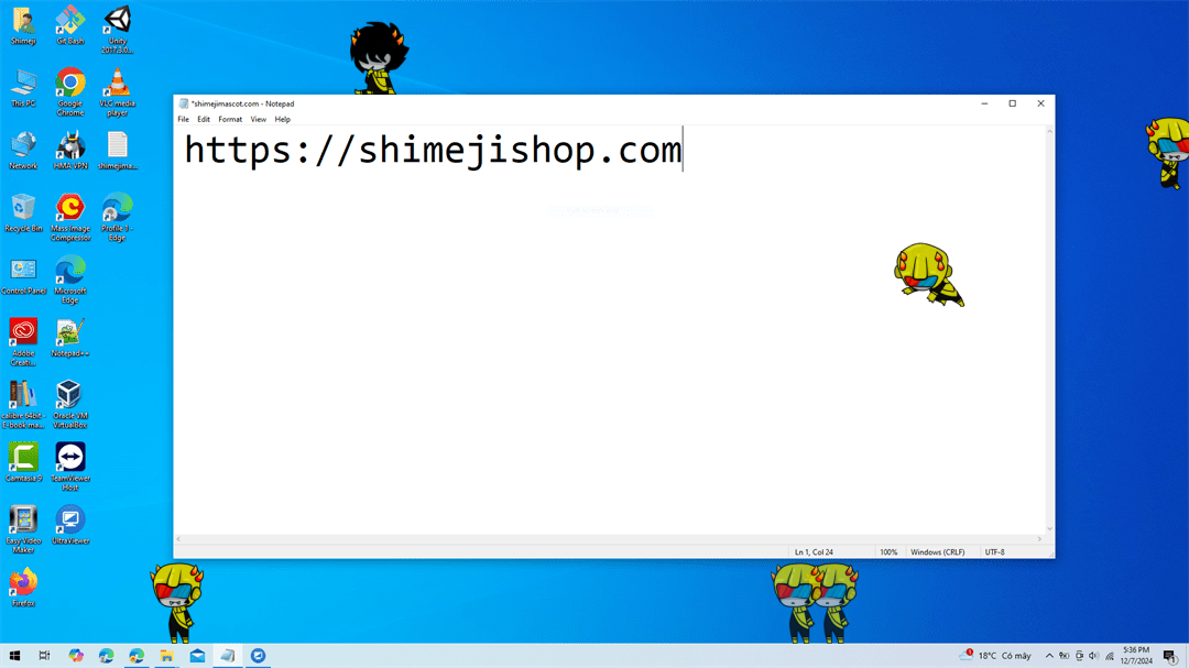 Mituna Shimeji on Desktop