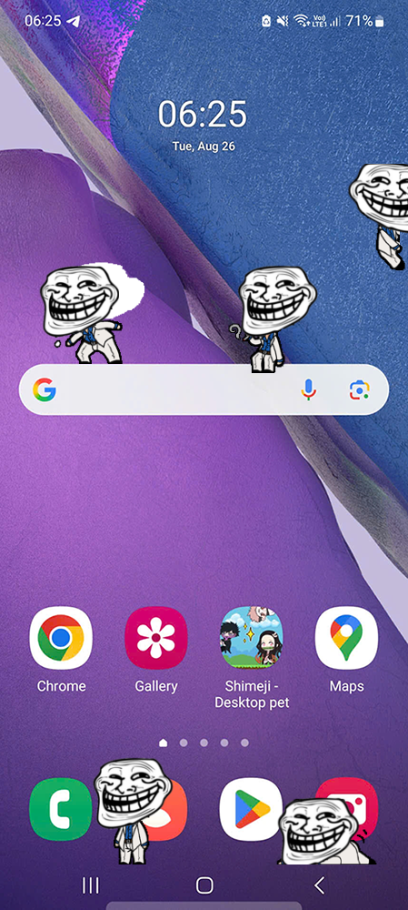 Mr. Trollface Shimeji on Mobile