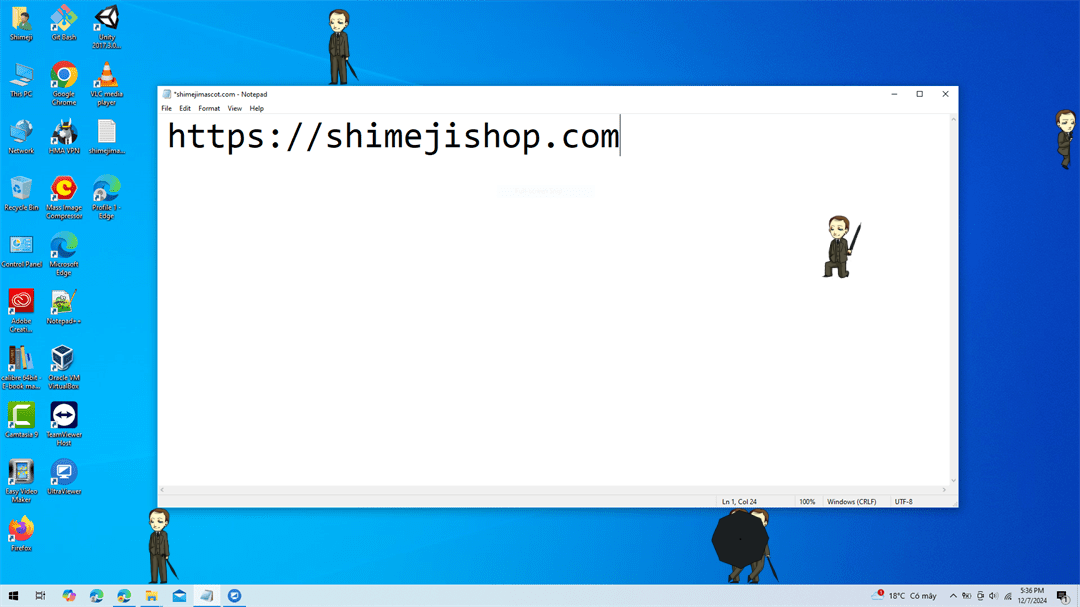 Mycroft Shimeji on Desktop