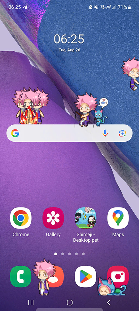 Natsu Shimeji on Mobile