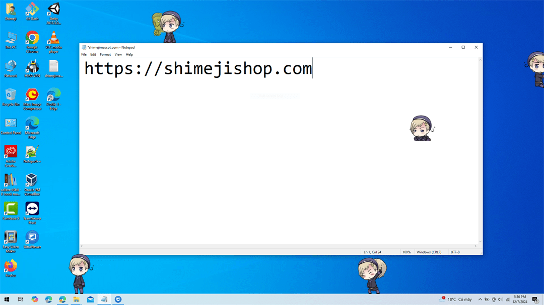 Norway Shimeji on Desktop