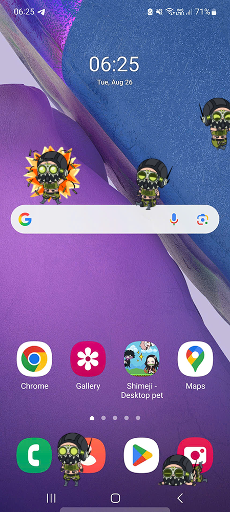 Octane Shimeji on Mobile