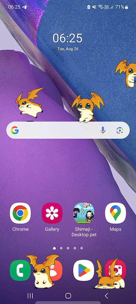 Patamon Shimeji on Mobile