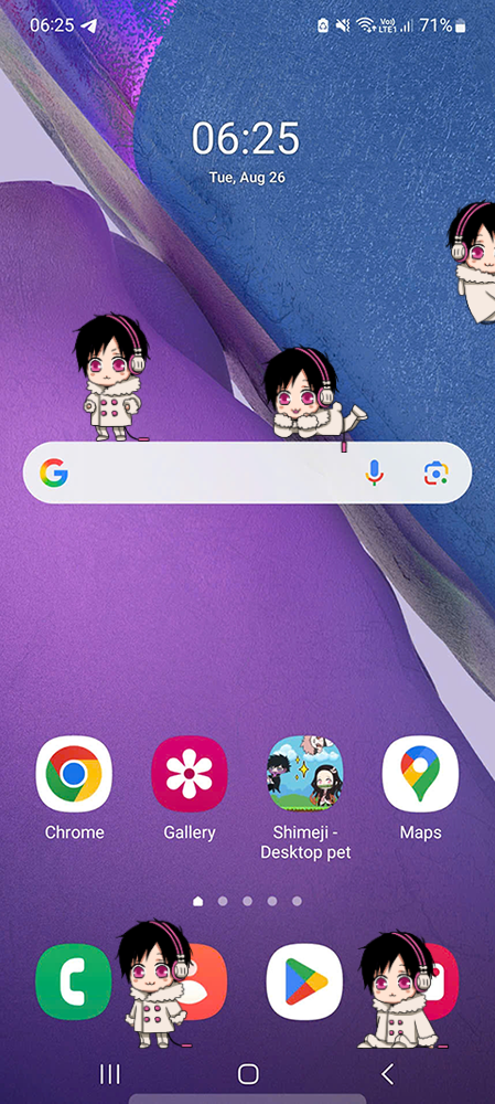Psyche Orihara Shimeji on Mobile