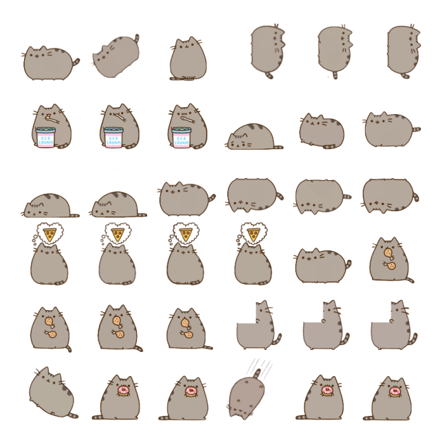 Pusheen the cat Shimeji Sprite Preview