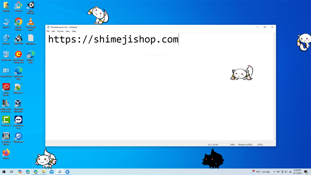 QB Shimeji on Desktop