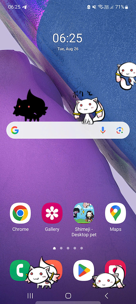 QB Shimeji on Mobile