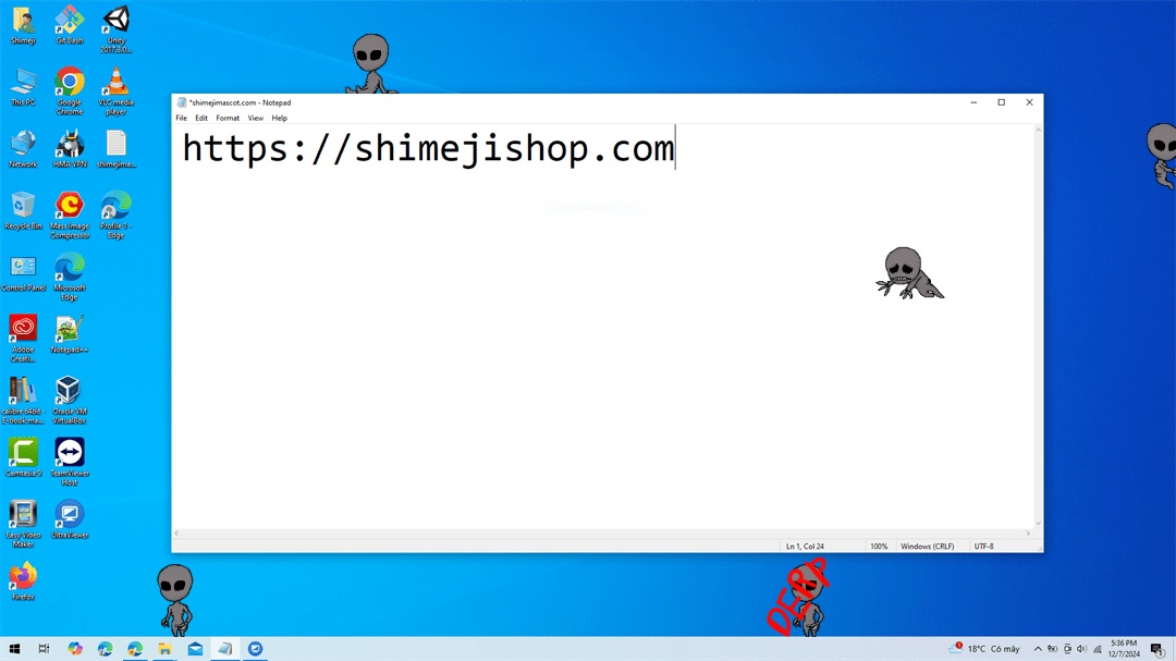 Rake Shimeji on Desktop
