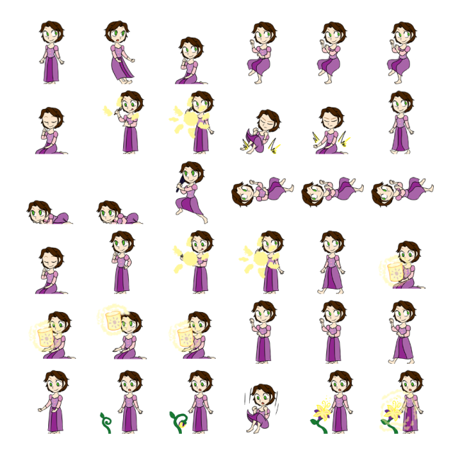 Rapunzel (brunette) Shimeji Sprite Preview