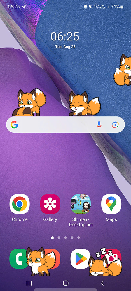 Red Fox Shimeji on Mobile