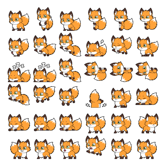 Red Fox Shimeji Sprite Preview