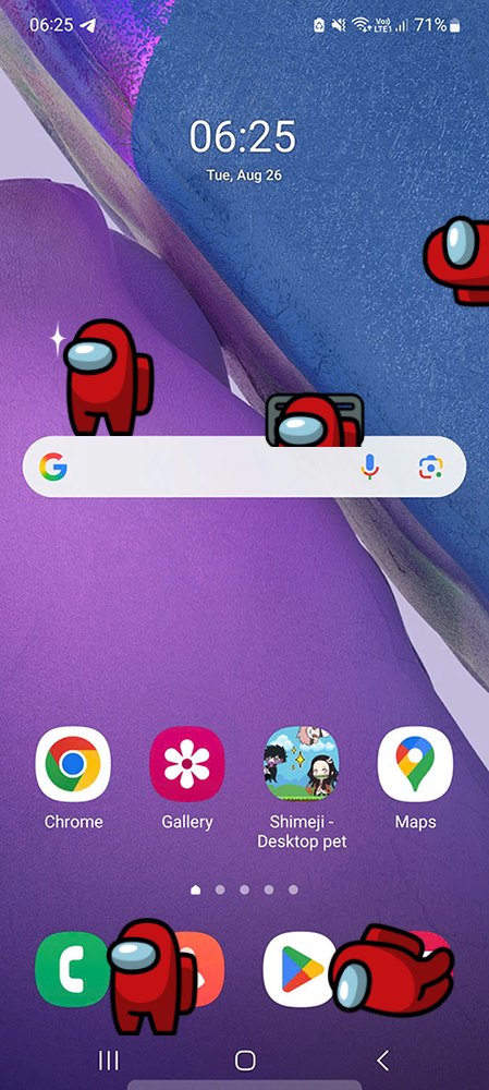 Red Shimeji on Mobile