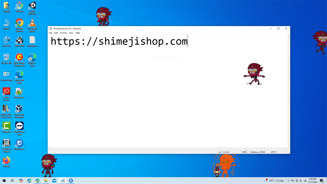 Revenant Shimeji on Desktop