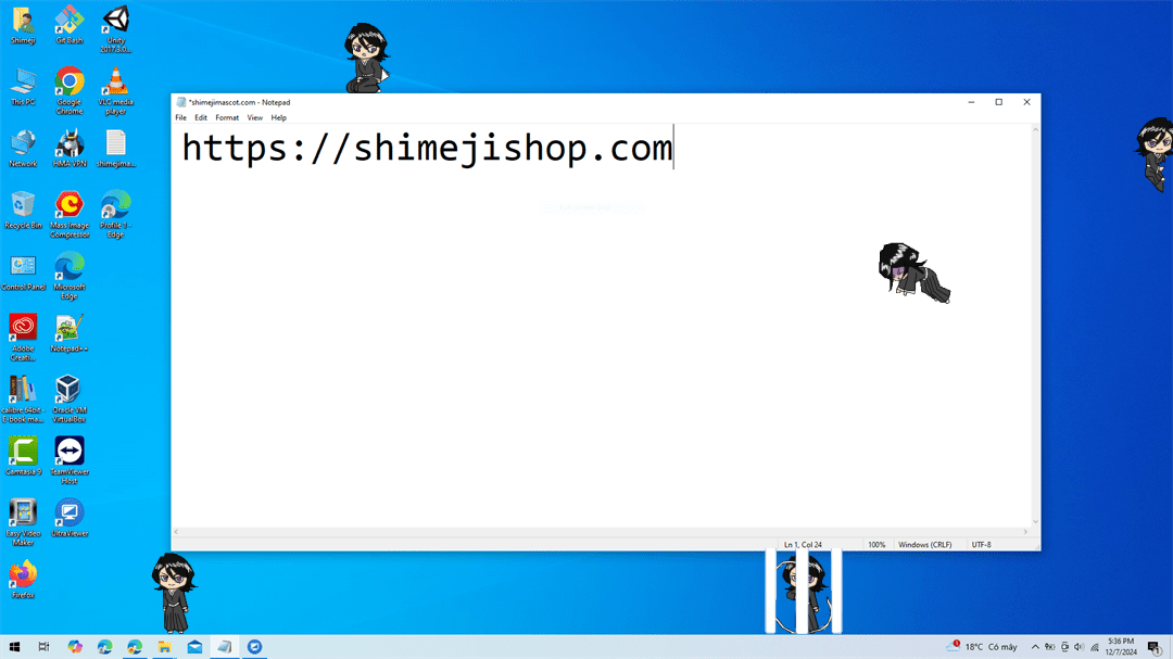 Rukia Shimeji on Desktop