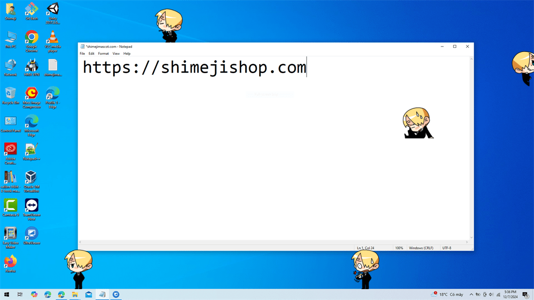 Sanji Shimeji on Desktop