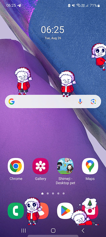 Sansta Shimeji on Mobile