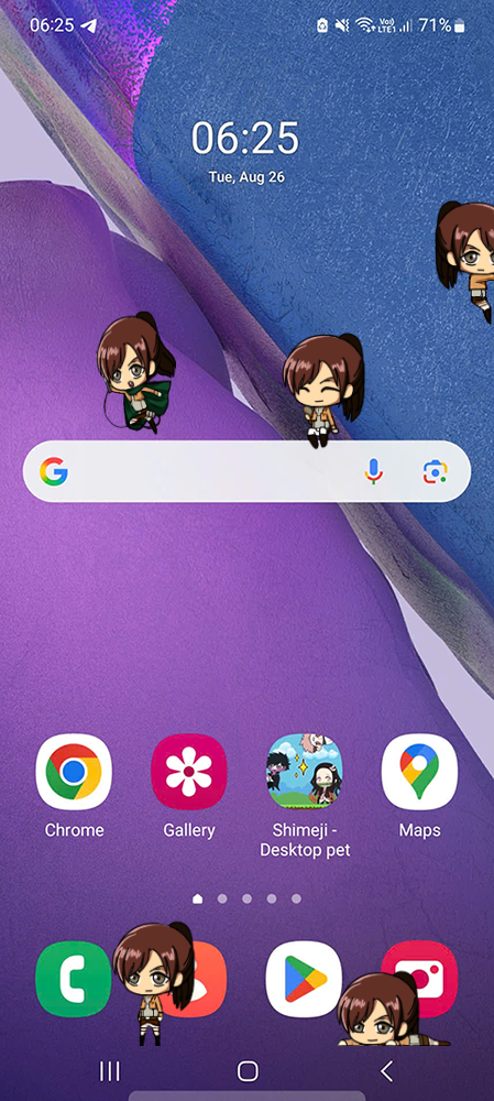 Sasha Braus Shimeji on Mobile