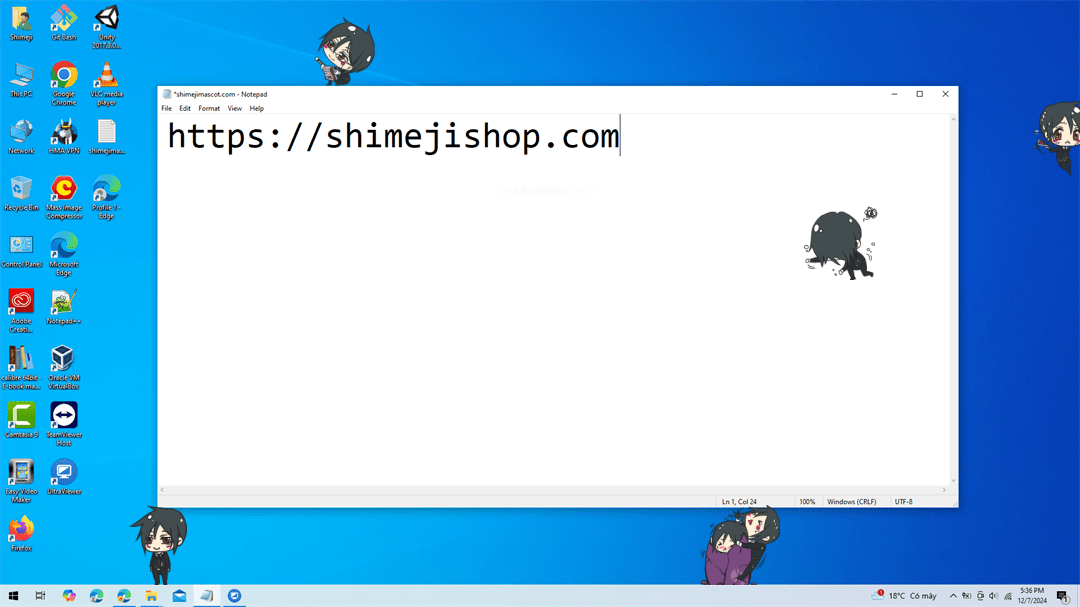 Sebastian Michaelis Shimeji on Desktop