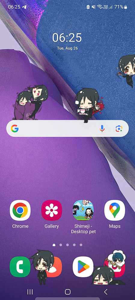 Sebastian Michaelis Shimeji on Mobile