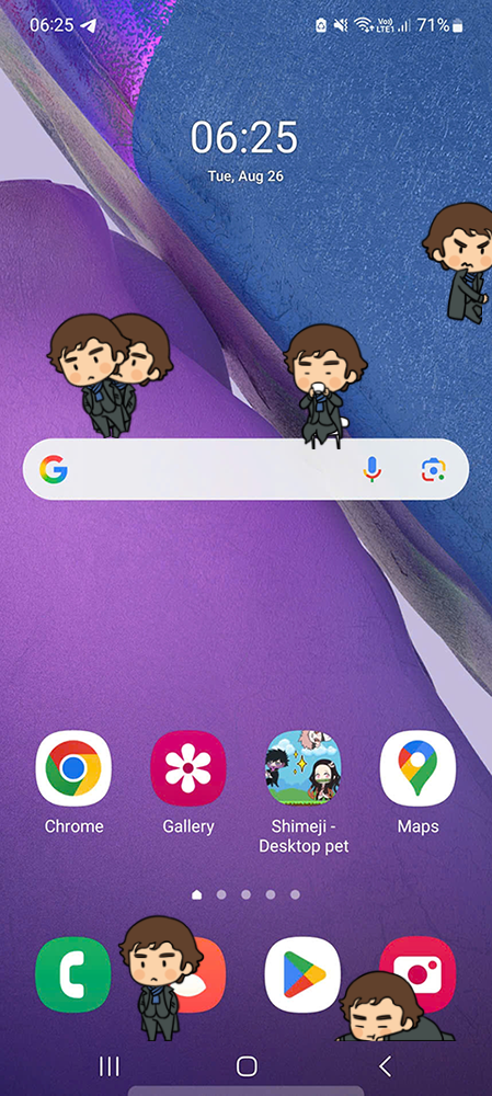 Sherlock Shimeji on Mobile