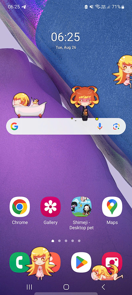 Shinobu Shimeji on Mobile