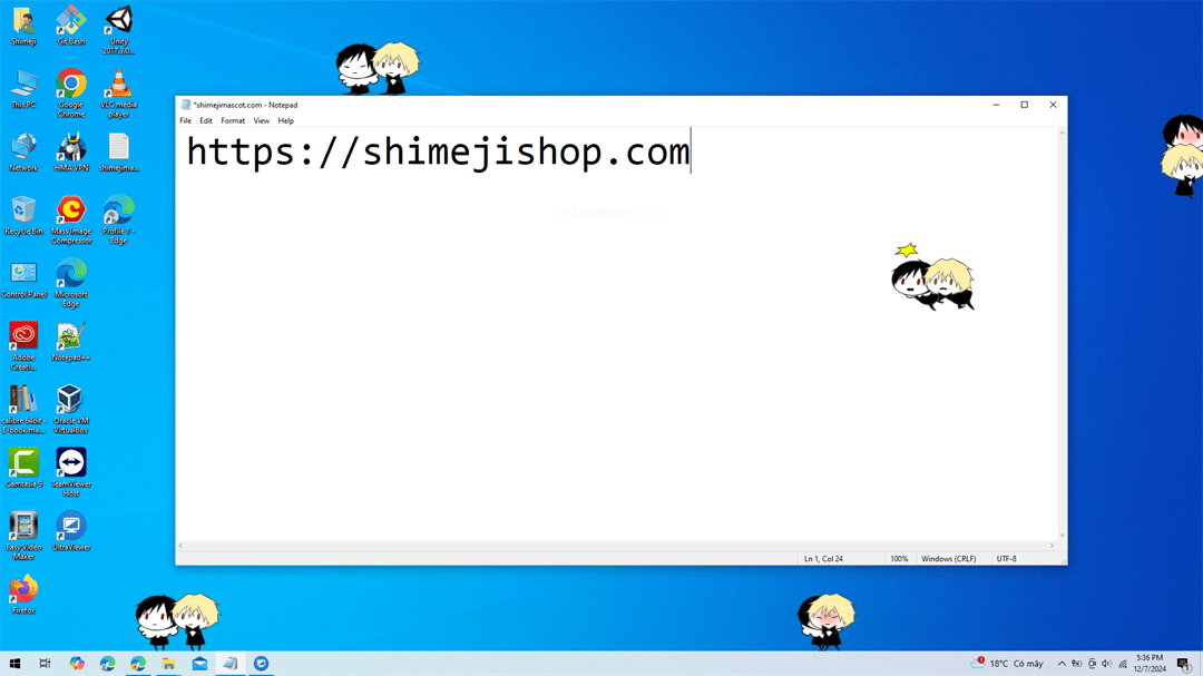Shizuo and Izaya Shimeji on Desktop