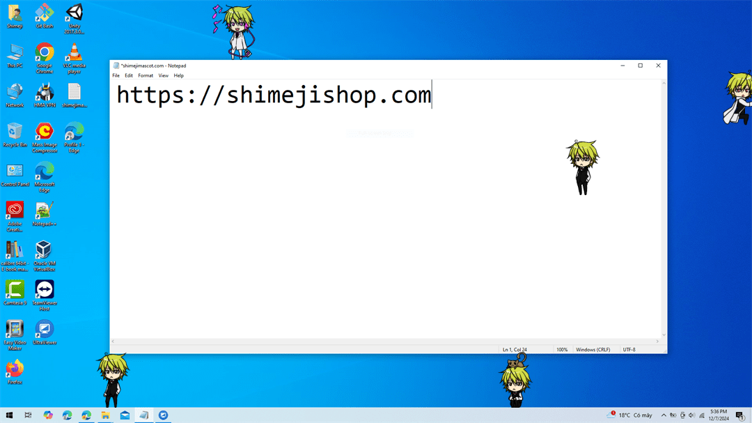 Shizuo Hejiwama Shimeji on Desktop