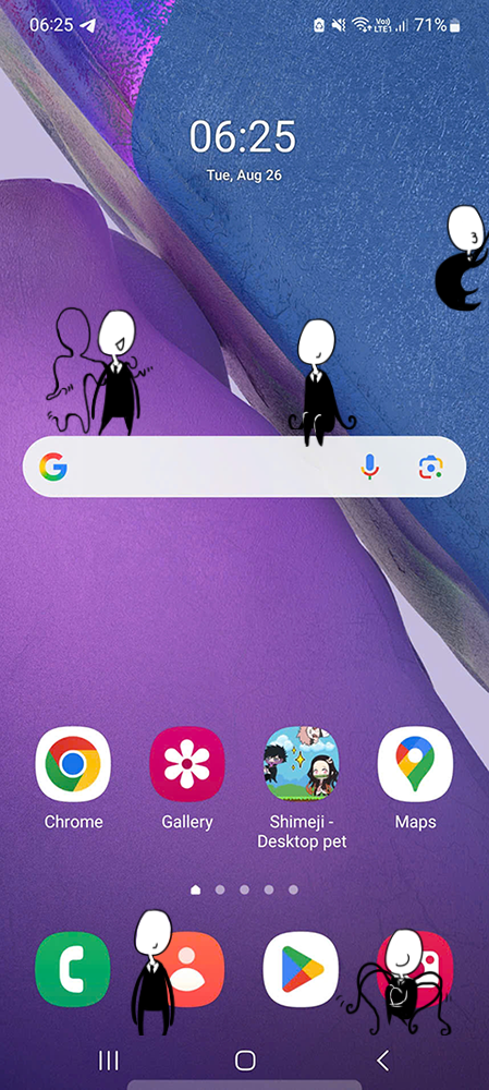 Slenderman Shimeji on Mobile