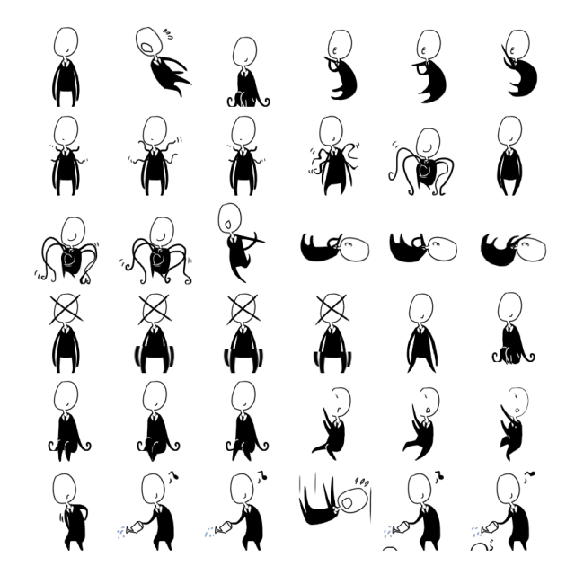 Slenderman Shimeji Sprite Preview