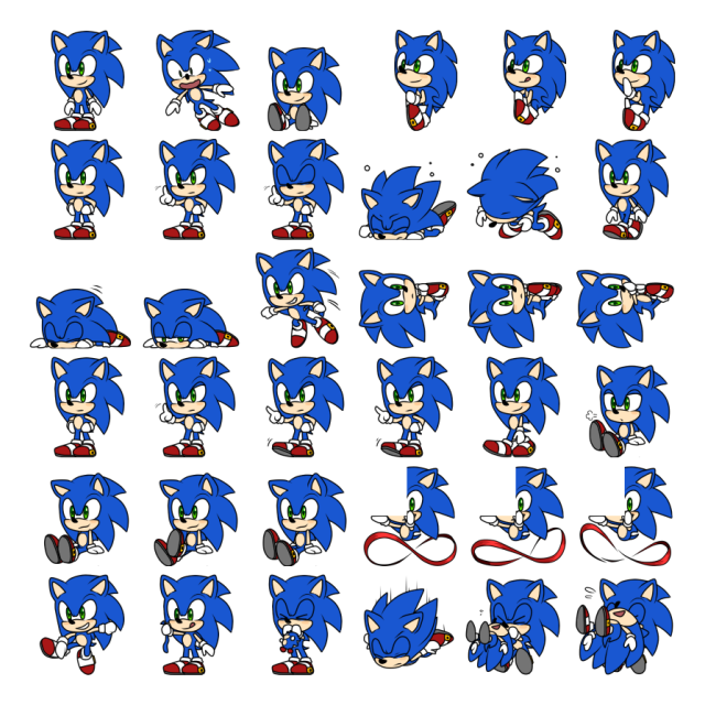 Sonic Shimeji Sprite Preview