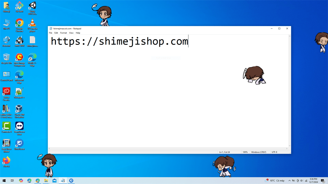 South Korea Shimeji on Desktop
