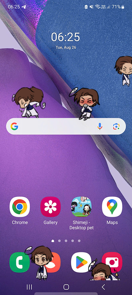 South Korea Shimeji on Mobile